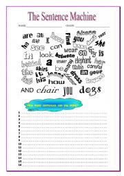 English Worksheet: making sentences