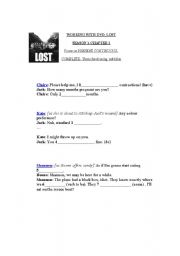 English Worksheet: Lost TV Series! Scene 1 Chapter 1-Present Continuous