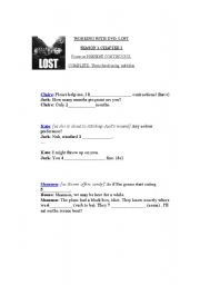 English worksheet: Lost TV Series! Scene 1 Chapter 1-Present Continuous