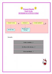 English worksheet:  Present Simple INTERROGATIVE FORM VERB TOBE