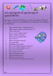 Solar System - Whats in Space? Elementary/Intermediate - (( 8 Pages )) - editable