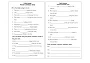 English Worksheet: present continuous tense