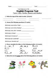 English Worksheet: Progress Quiz