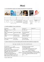 English Worksheet: Music