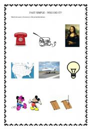English worksheet: Past Simple - Invenions