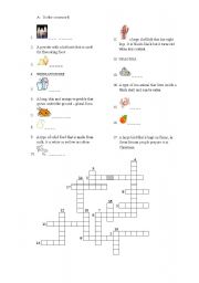 English Worksheet: Crossword - food items