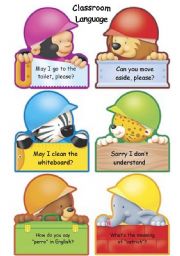 English Worksheet: Classroom Language poster (part 1)