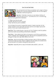 English Worksheet: Game: One lie one truth - Intructions to the teacher