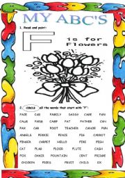 English Worksheet: My ABCS (F)