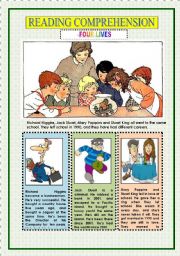 English Worksheet: READING COMPREHENSION - FOUR LIVES