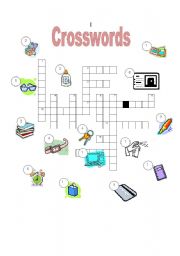 English Worksheet: Objects Crosswords and Answer Key