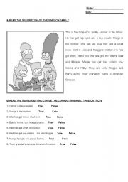 English Worksheet: The Simpsons