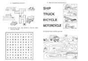English Worksheet: Means of transport exercises