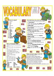 English Worksheet: RECYCLING VOCABULARY - TOPIC: THE LIVING ROOM - THE DINING ROOM - THE KITCHEN - THE BATHROOM