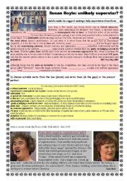 English Worksheet: Susan Boyle; Now and then