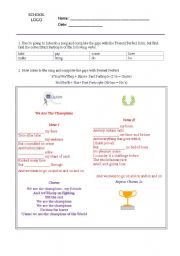 English Worksheet: We are the Champions - Queen