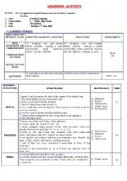 English worksheet: To recognize and spell known words and their names.