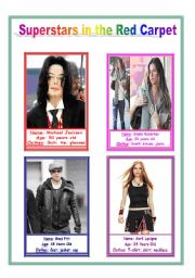 English Worksheet: Superstars in the Red Carpet - Clothes cards 1 of 2