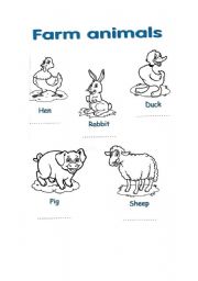 English worksheet: FARM ANIMALS