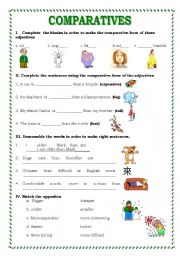 English Worksheet: comparatives