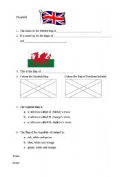 English worksheet: Flags