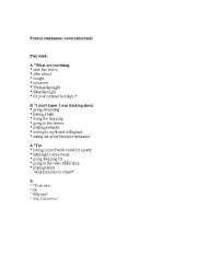English Worksheet: present contiouous conversation