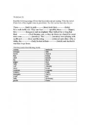 English worksheet: singular and plural