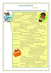 English Worksheet: Lucys bad luck - Past Simple