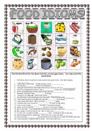 English Worksheet: Food idioms