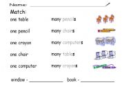 English worksheet: One and Many 