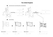 English Worksheet: The United Kingdom (map and flag)
