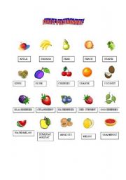 English Worksheet: Fruit Pictionary