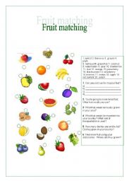 English Worksheet: Fruit matching worksheet