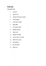 English Worksheet: Prefix quiz