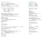 English worksheet: song lyrics