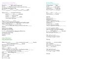 English Worksheet: song lyrics
