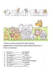 English Worksheet: animals