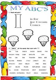 English Worksheet: My ABCs ( I )