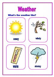 English Worksheet: Weather (20.07.09)