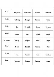  Memory game - past of irregular verbs