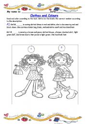 English Worksheet: Clothes and Colors