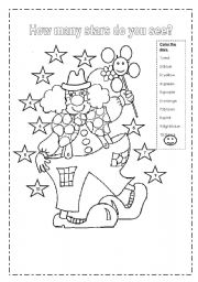 English Worksheet: Count the stars