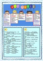 English Worksheet: All, whole