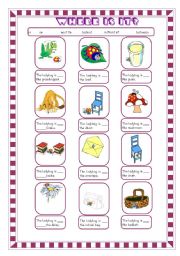 English Worksheet: PREPOSITIONS OF PLACE 2