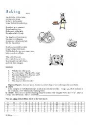 English worksheet: Baking