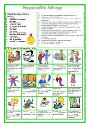 English Worksheet: Personality idioms 2