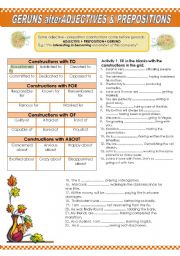 English Worksheet: Adjective+prepositions+gerunds practise