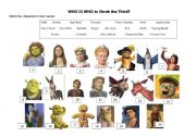 English Worksheet: Who is who in Shrek the Third