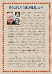 English Worksheet: Irena Sendler - A Woman to Remember