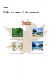 English worksheet: Seasons